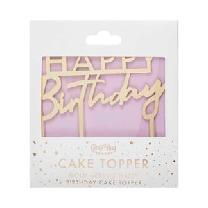 Mix It Up Gold Acrylic Happy Birthday Cake Topper