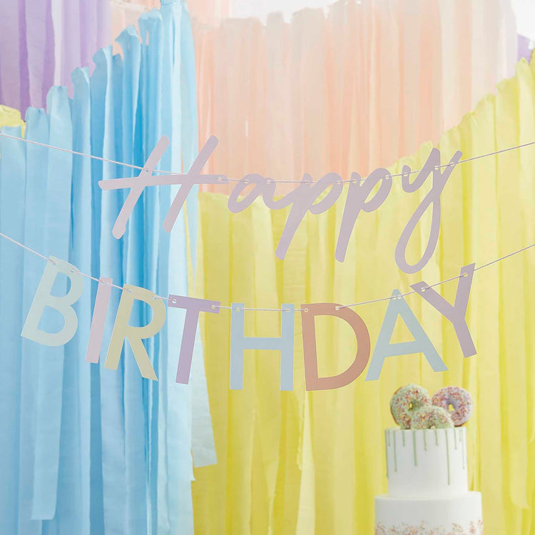 Mix It Up Pastel Happy Birthday Banner