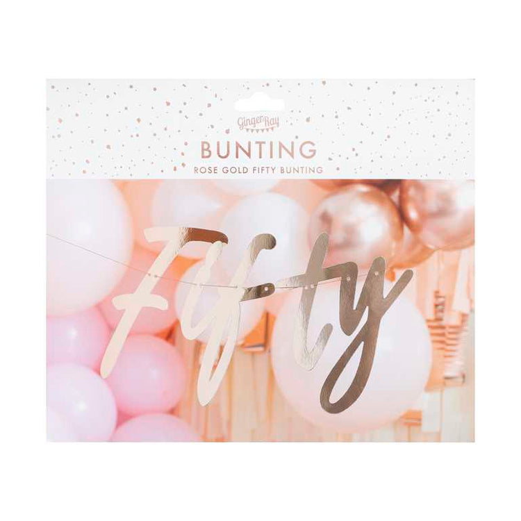 Mix It Up Rose Gold Foiled Fifty Banner