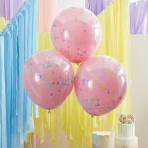 Mix It Up Double Stuffed Pastel Confetti Balloons Pack of 3