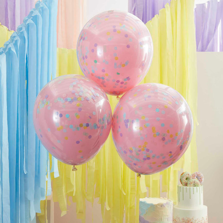 Mix It Up Double Stuffed Pastel Confetti Balloons Pack of 3