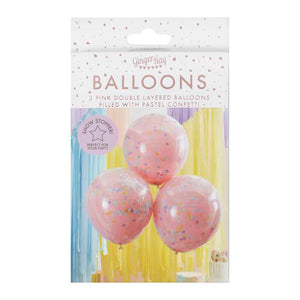 Mix It Up Double Stuffed Pastel Confetti Balloons Pack of 3