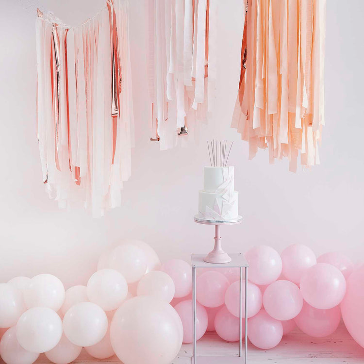 Mix It Up Streamer Ceiling Kit Pink Blush & Rose Gold
