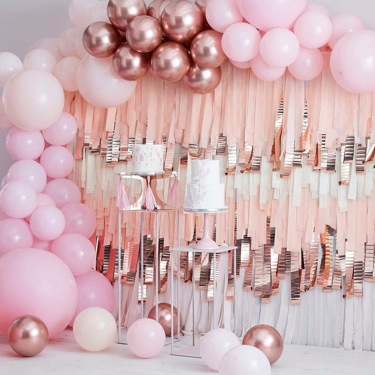 Mix It Up Balloon Arch Pink & Rose Gold Pack of 200