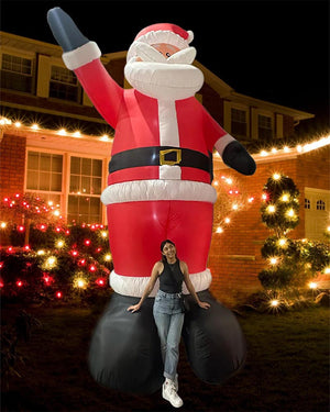 Massive Santa Waving Christmas Lawn Inflatable 5m