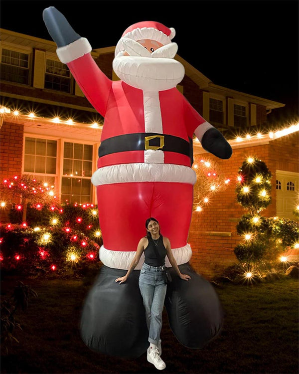 Massive Santa Waving Christmas Lawn Inflatable 5m