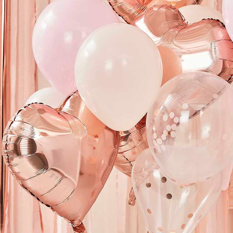 Mix It Up Rose Gold And Blush Balloon Bundle Pack of 12
