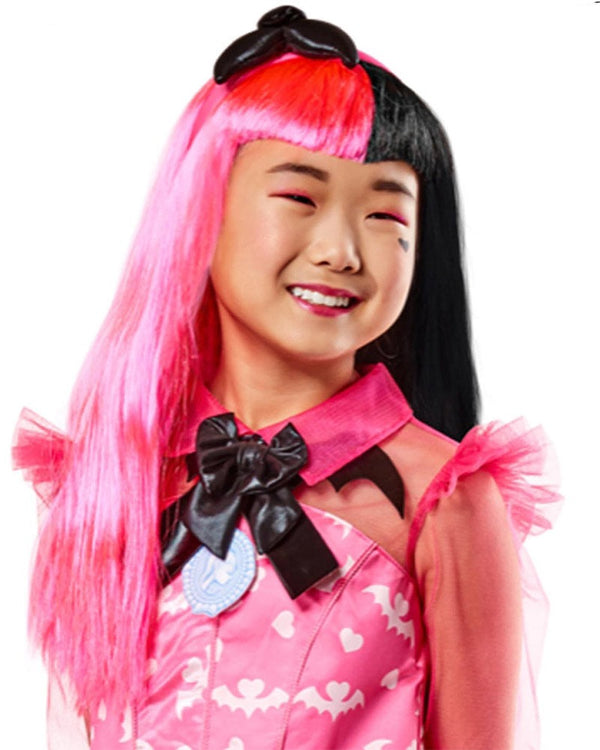 Monster High Draculaura Black and Pink Kids Wig