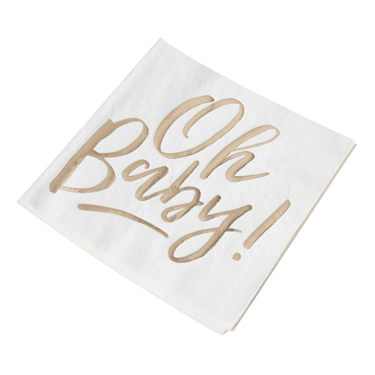 Oh Baby! Napkins Gold Foiled Pack of 16