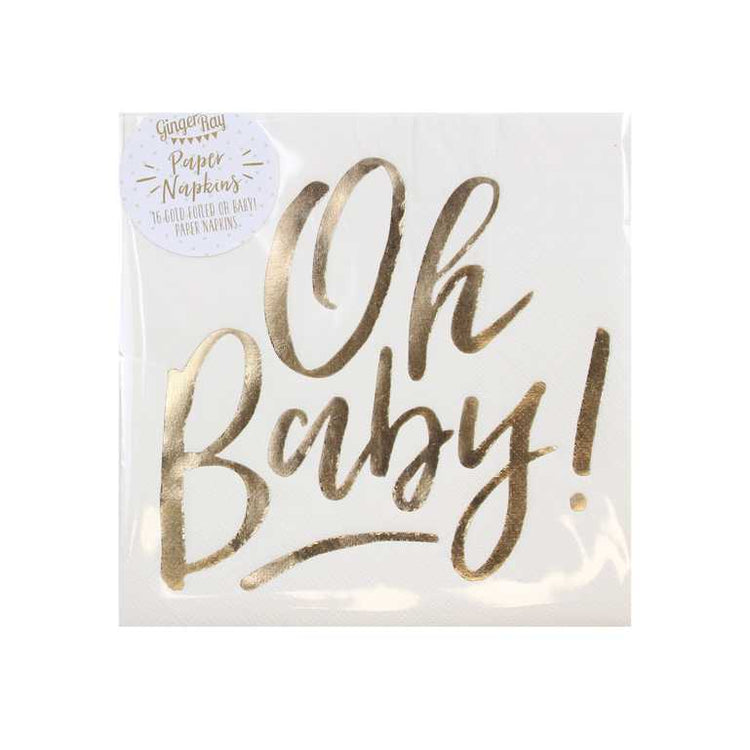 Oh Baby! Napkins Gold Foiled Pack of 16