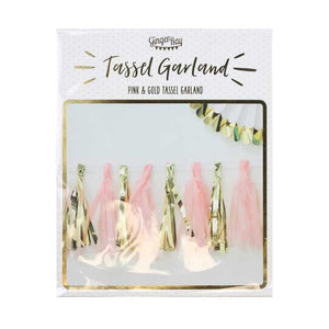 Oh Baby! Tassel Garland Pink & Gold Pack of 16