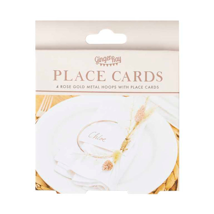A Touch of Pampas Place Card Metal Hoop Pack of 4