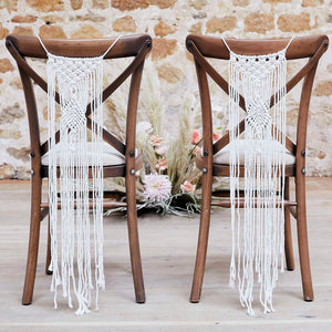 A Touch of Pampas Chair Decorations  Macrame Pack of 2