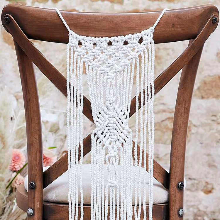 A Touch of Pampas Chair Decorations  Macrame Pack of 2