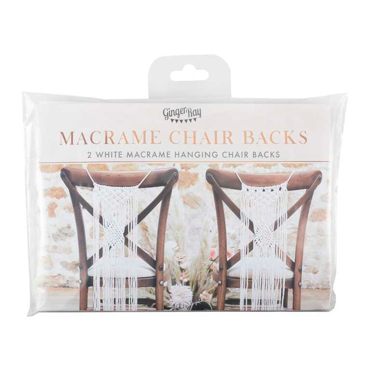 A Touch of Pampas Chair Decorations  Macrame Pack of 2