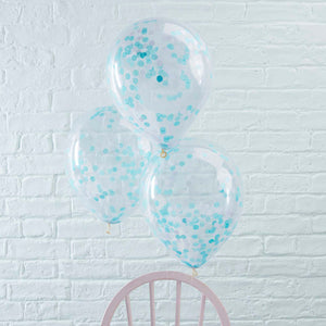 Pick & Mix Balloons Confetti Blue Pack of 5