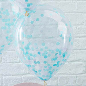Pick & Mix Balloons Confetti Blue Pack of 5