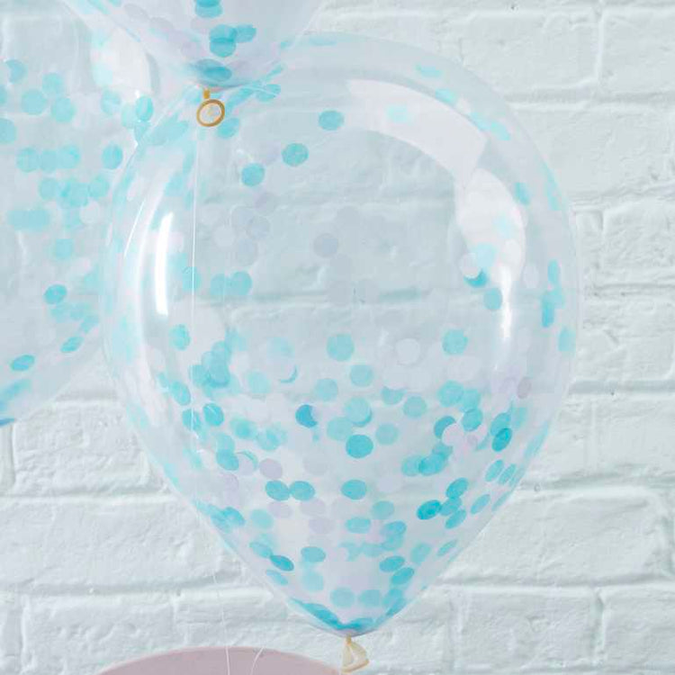 Pick & Mix Balloons Confetti Blue Pack of 5