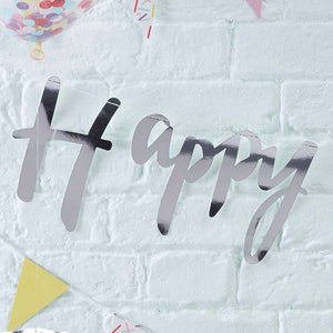 Pick & Mix Bunting - Happy Birthday - Silver