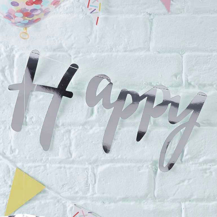 Pick & Mix Bunting - Happy Birthday - Silver