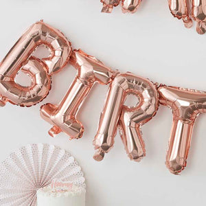 Pick & Mix Rose Gold Balloon Bunting Happy Birthday Rose Gold