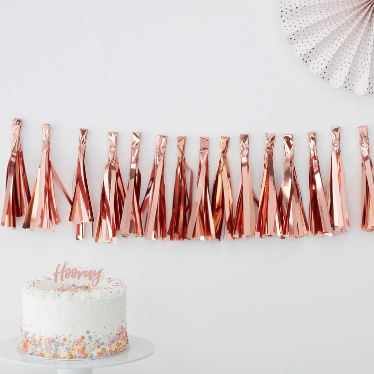 Pick & Mix Rose Gold Tassel Garland Rose Gold Pack of 15
