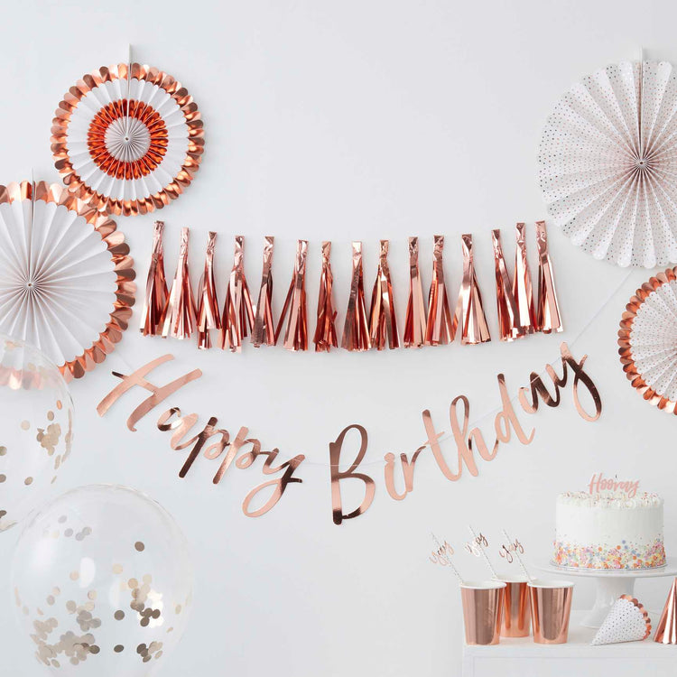 Pick & Mix Rose Gold Tassel Garland Rose Gold Pack of 15