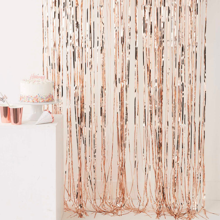 Pick & Mix Rose Gold Fringe Curtain Rose Gold