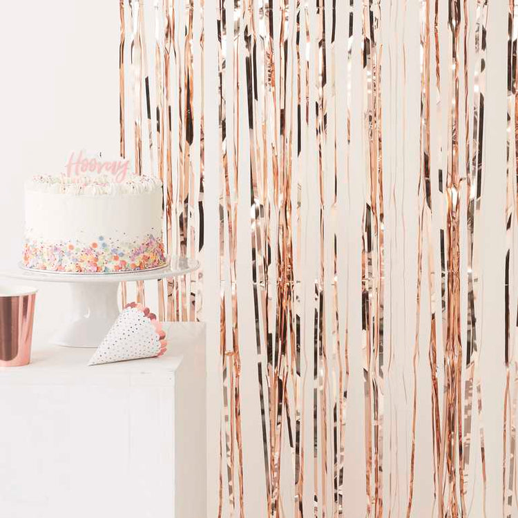 Pick & Mix Rose Gold Fringe Curtain Rose Gold