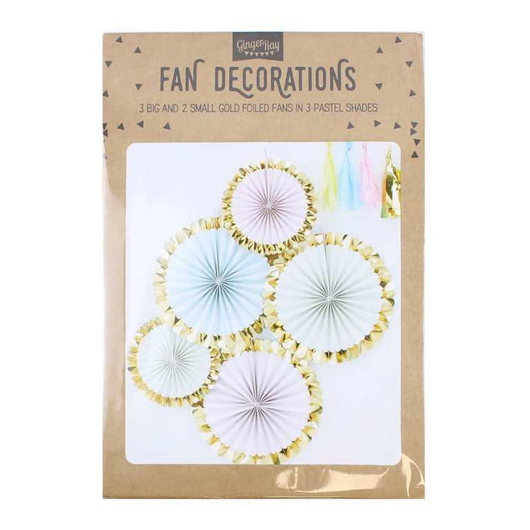 Pick & Mix Fan Decorations Pastel Kit Pack of 5