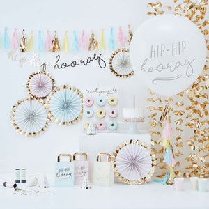 Pick & Mix Tassel Garland Pastel & Gold Pack of 18