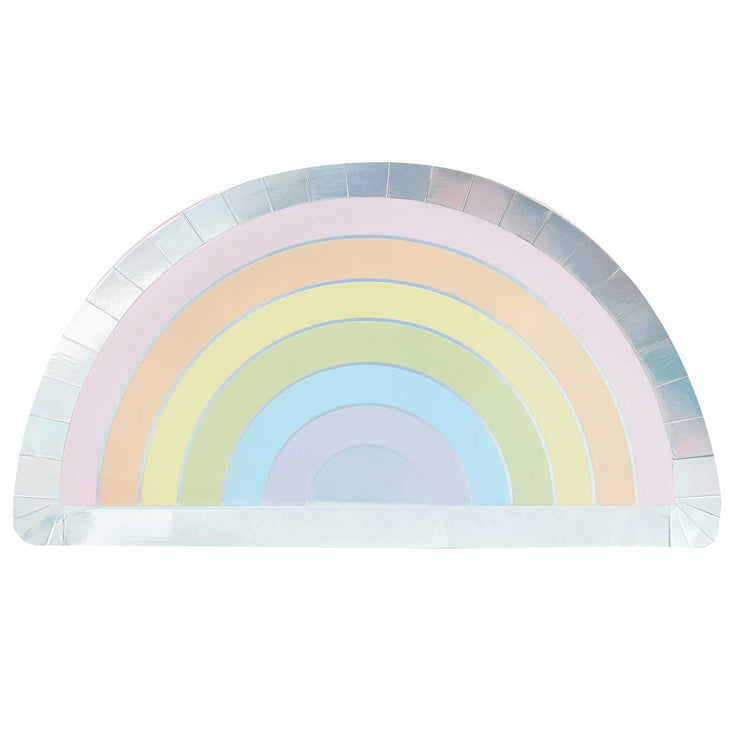 Pastel Party 28cm Rainbow Paper Plates Pack of 8