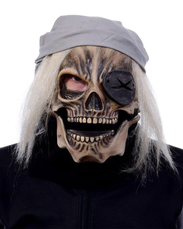 Pirate Skull Wearing Bandana Premium Mask with Moving Mouth