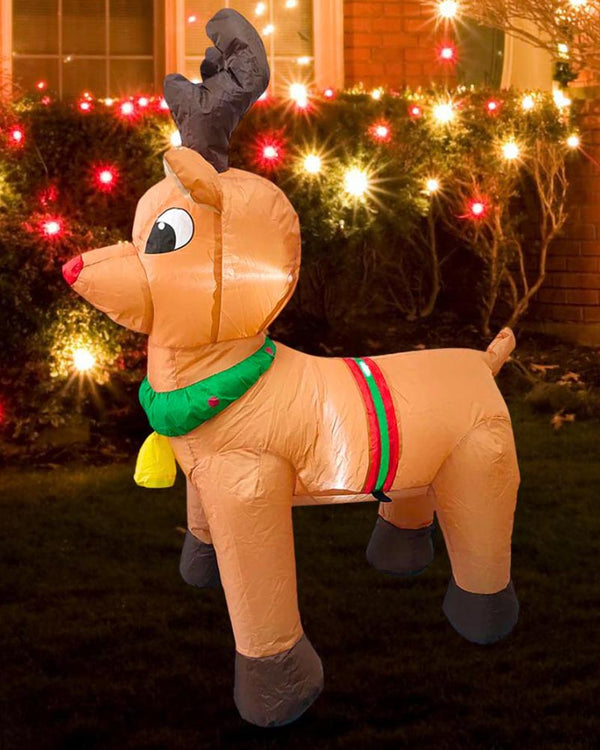 Reindeer Christmas Lawn Inflatable 1m