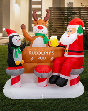 Rudolphs Pub Inflatable Christmas Decoration 1.5m