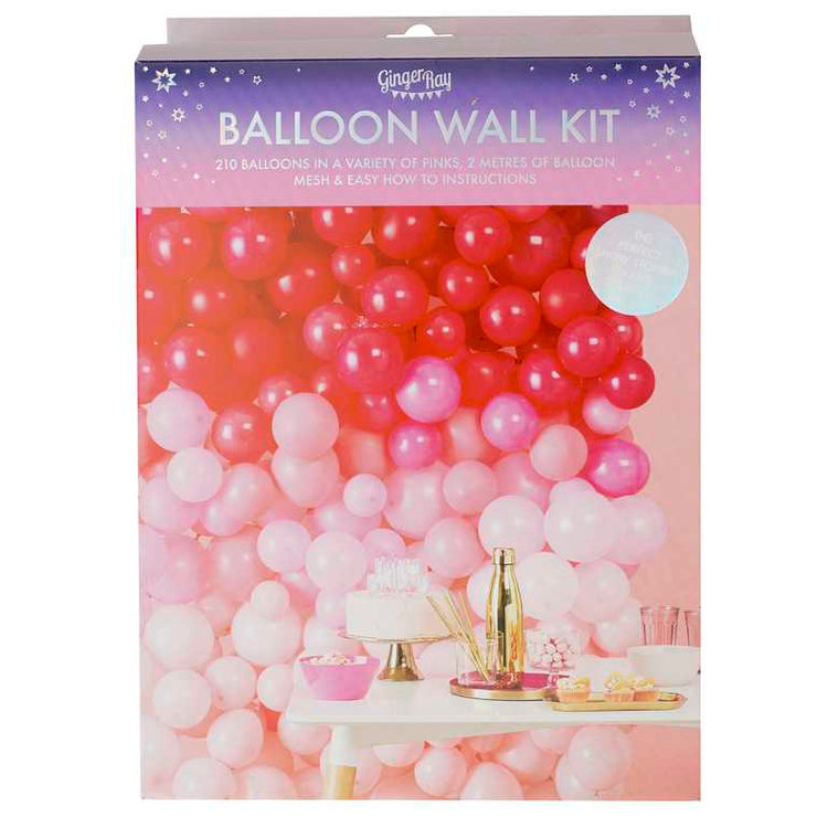 Star Gazer Birthday Balloon Wall Ombre Pink Pack of 213