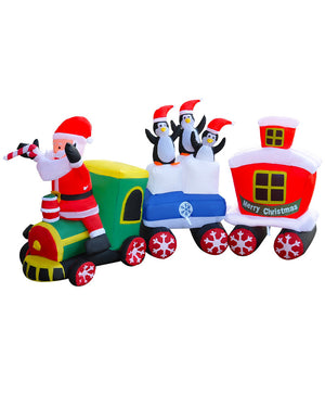Santa Claus Christmas Penguin Train Inflatable 2.4m