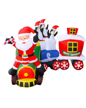 Santa Claus Christmas Penguin Train Inflatable 2.4m