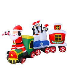 Santa Claus Christmas Penguin Train Inflatable 2.4m