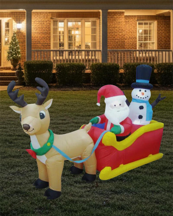 Santa Sleigh Christmas Lawn Inflatable 2m