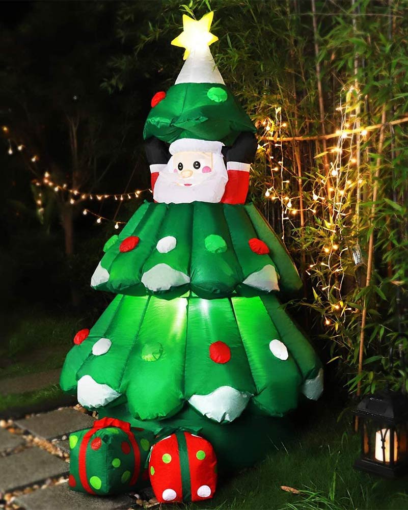 Santa in Tree with Up and Down function Christmas Inflatable 1.8m