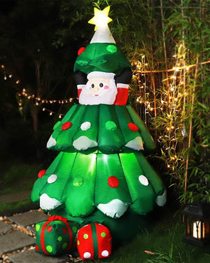 Santa in Tree with Up and Down function Christmas Inflatable 1.8m