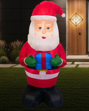 Santa with Gift Box Christmas Lawn Inflatable 1.2m