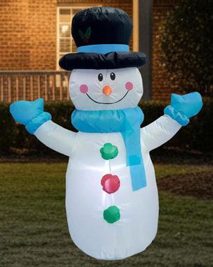 Snowman With Top Hat and Scarf Christmas Lawn Inflatable 1.2m