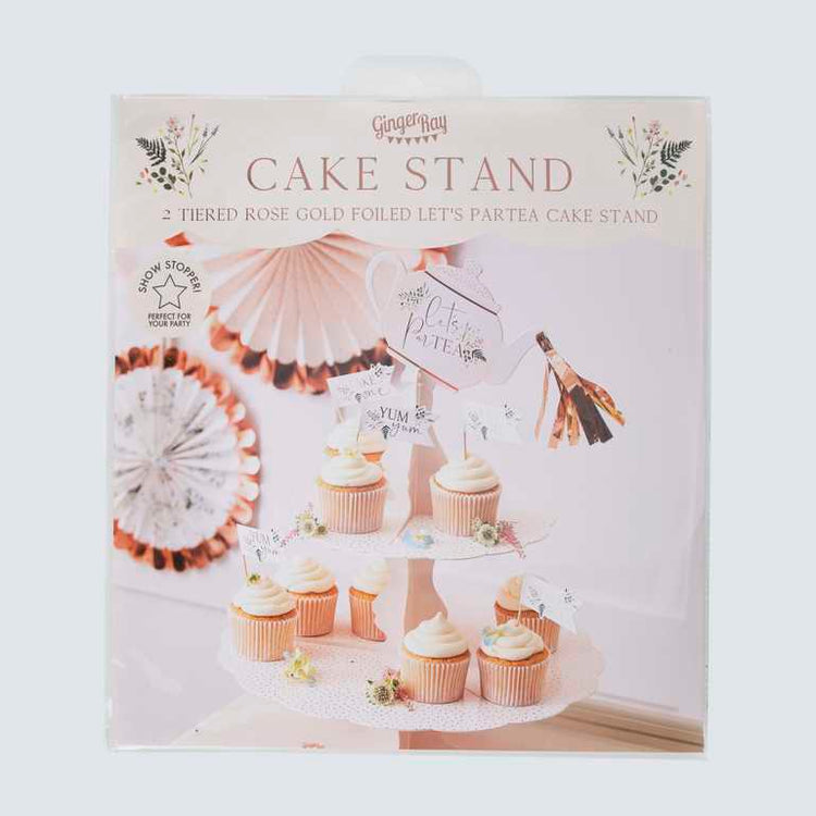 Lets ParTea Cake Stand Floral Tea Pot