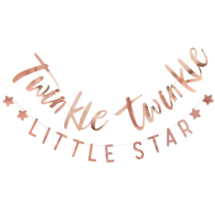Twinkle Twinkle Bunting Rose Gold Pack of 2