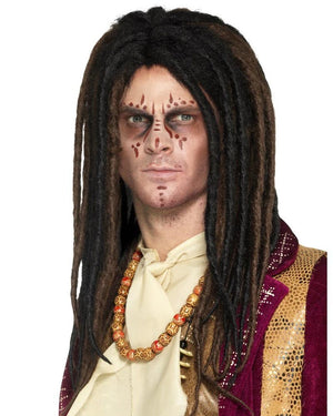Voodoo Deluxe Dreadlock Long Black and Brown Wig