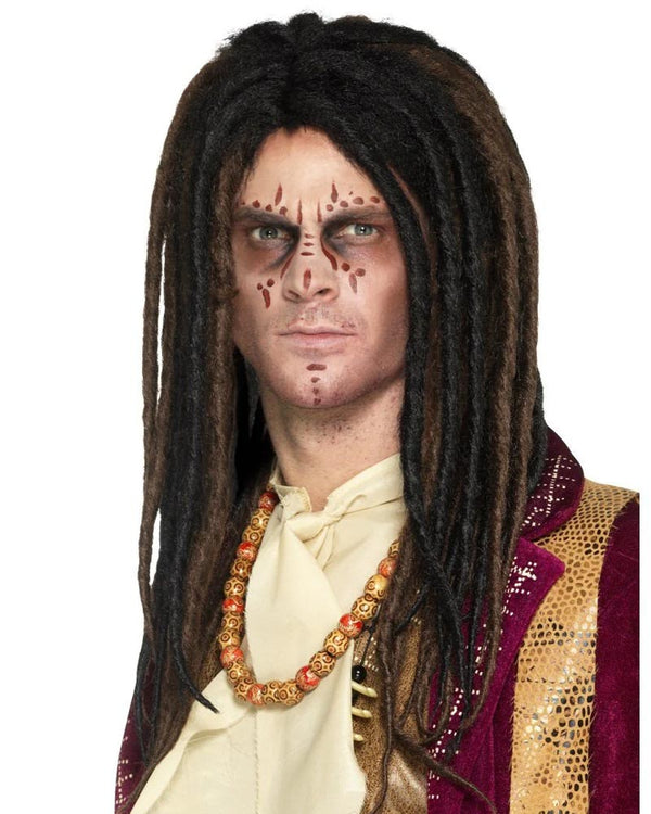 Voodoo Deluxe Dreadlock Long Black and Brown Wig