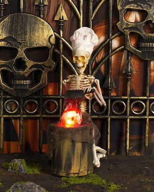 Skeleton Chef Animated Decoration 30cm