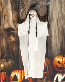 Hanging White Skeleton Animated Decoration 90cm